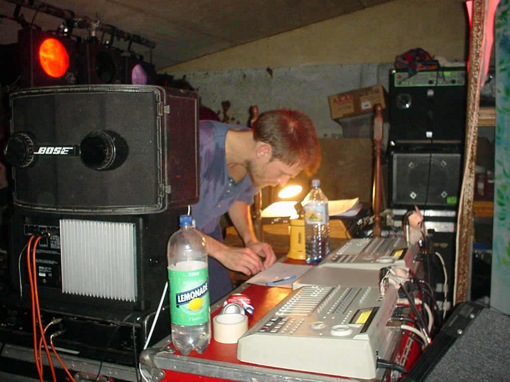 Jason preparing to record a gig